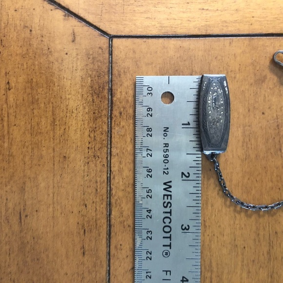 Vintage Hickok Sterling Silver Beltogram Art Deco men’s belt loop watch chain - Picture 4 of 6